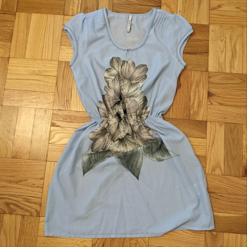 Pepe Jeans Powder Blue Joanna See-through Dress XS